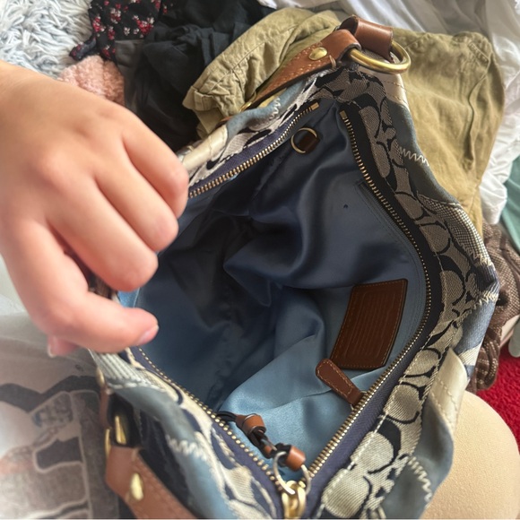 Vintage Y2K Coach Carly Blue Denim Patchwork Shoulder Bag 12215 - Picture 14 of 14